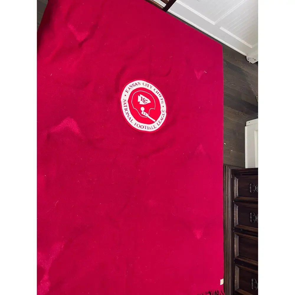 Rare Pendleton Wool Blanket Kansas City Chiefs NFL Red Throw Vintage Made USA